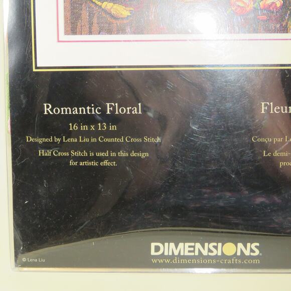 Dimensions Gold Collection Romantic Floral Cross Stitch Kit 16x13 Violin Flower - Picture 5 of 16